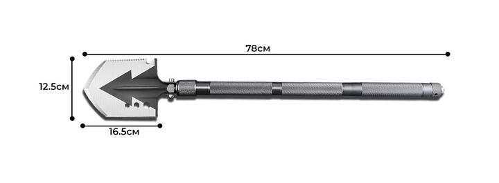 Багатофункціональна складна лопата Сіра ручка - зображення 2