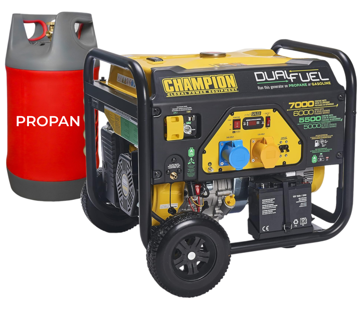 Генератор двухтопливный газ/бензин Champion 7.0 кВт (CPG7500E2-DF-EU) LPG Dual Fuel - Фото 2 Генератор двухтопливный газ/бензин Champion 7.0 кВт (CPG7500E2-DF-EU) LPG Dual Fuel - изображение 2