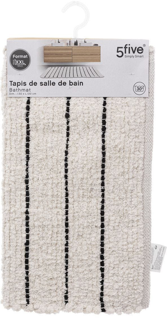 Килимок для ванної кімнати 5five Simply Smart Striped 50 x 120 см бежевий (3560231556617) - зображення 4