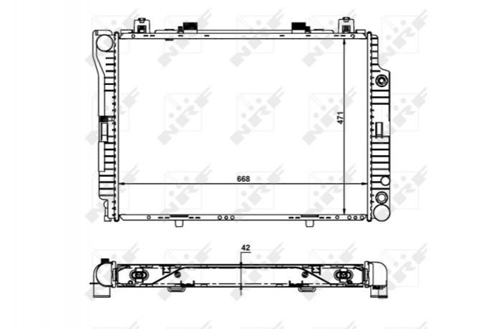 Радіатор охолодження двигуна NRF 55316 Mercedes S-Class, E-Class 1405001303, 1405002203, 1405002303 - зображення 1