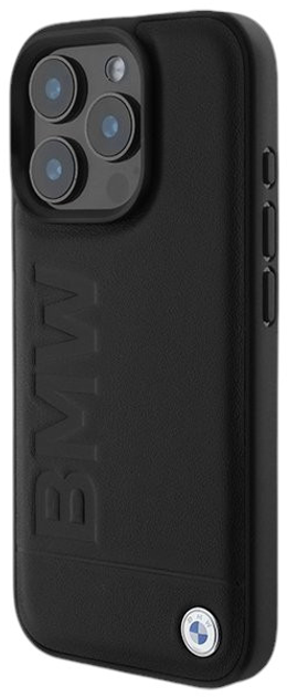 Чохол CG Mobile BMW Leather Hot Stamp MagSafe для Apple iPhone 16 Pro Black (BMHMP16LSLLBK) - зображення 2