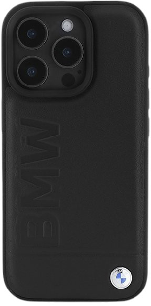 Etui CG Mobile BMW Leather Hot Stamp MagSafe do Apple iPhone 16 Pro Max Black (BMHMP16XSLLBK) - obraz 3