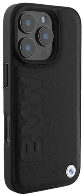 Etui CG Mobile BMW Leather Hot Stamp MagSafe do Apple iPhone 16 Pro Max Black (BMHMP16XSLLBK) - obraz 4