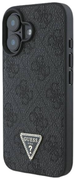 Панель Guess Hardcase Leather 4G Triangle Strass для Apple iPhone 16 Plus Black (GUHCP16MP4TDPK) - зображення 2