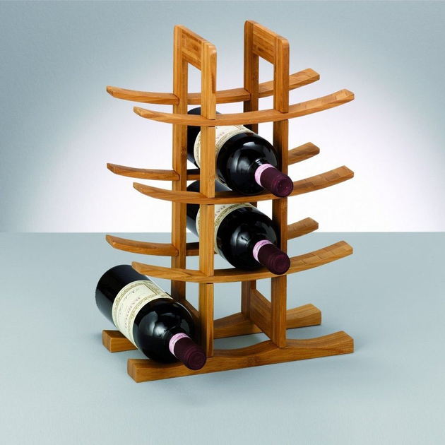 Stojak na wino Zeller bambusowy na 12 butelek (4003368135809) - obraz 3