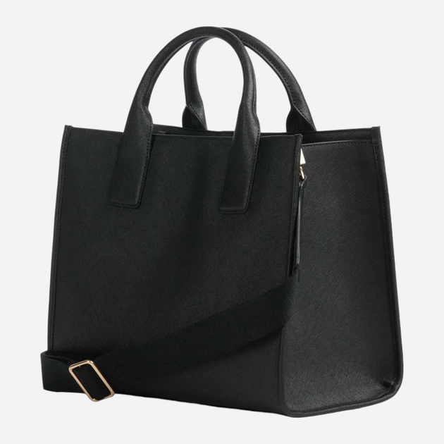 Сумка-шоппер жіноча з натуральної шкіри DKNY Carol Md Tote R43AKQ11 Чорна (755403204011) - зображення 2