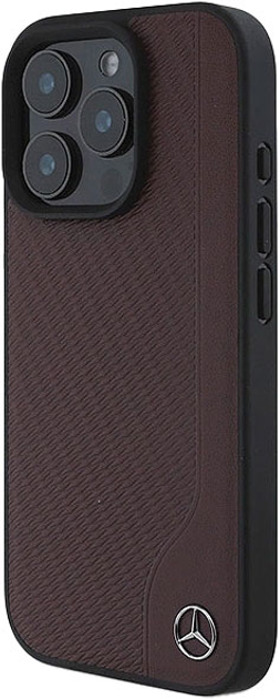 Etui Mercedes-Benz Wood Imitation Leather MagSafe dla iPhone 16 PRO MAX Red (MEHMP16X23RBGVR) - obraz 5