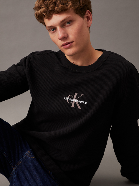 Longsleeve męski Calvin Klein Jeans J30J325647-BEH L Czarny (8720639008384) - obraz 4