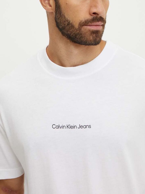 Koszulka męska bawełniana długa Calvin Klein Jeans J30J325688-YAF S Biała (8720639008353) - obraz 3