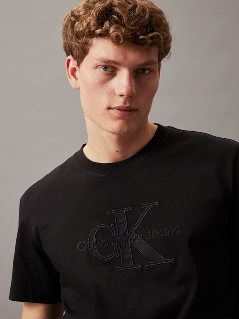 Koszulka męska bawełniana długa Calvin Klein Jeans J30J325916-BEH S Czarna (8720639008902) - obraz 4