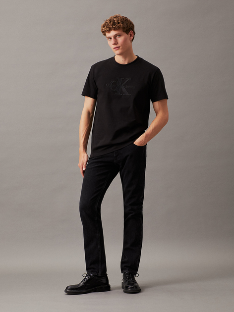Koszulka męska bawełniana długa Calvin Klein Jeans J30J325916-BEH L Czarna (8720639009718) - obraz 3