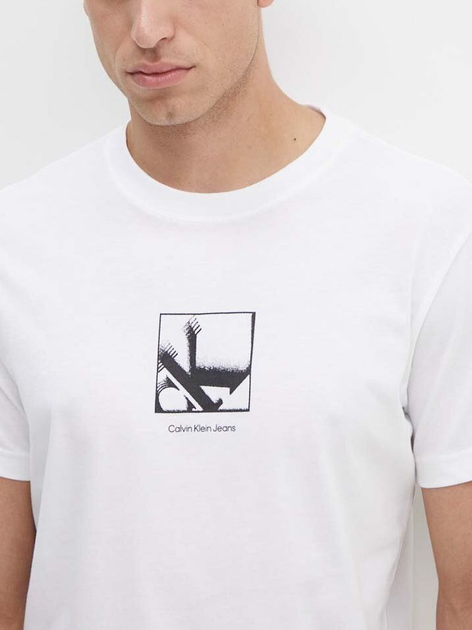 Koszulka męska bawełniana długa Calvin Klein Jeans J30J325687-YAF M Biała (8720639014538) - obraz 4