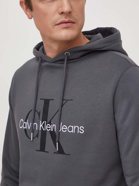 Bluza męska z kapturem kangurka Calvin Klein Jeans J30J320805-PSL L Szara (8720639168286) - obraz 4