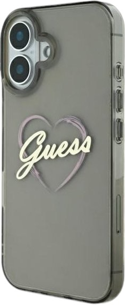 Etui Guess Hardcase IML Heart do Apple iPhone 16 Black (GUHCP16SHCHGSPK) - obraz 2