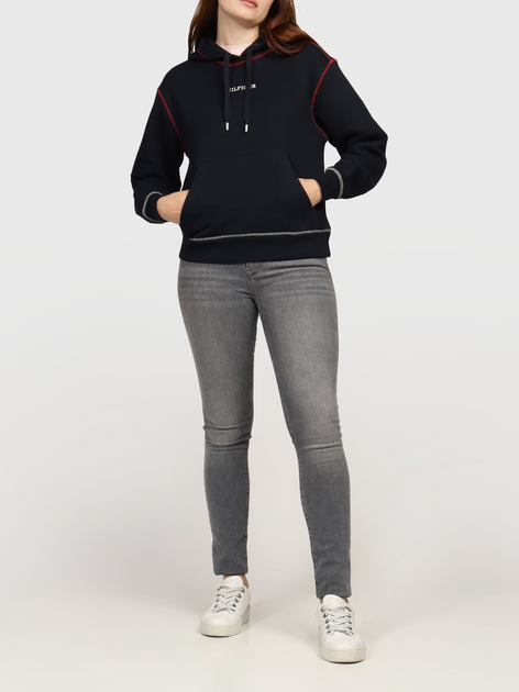 Bluza damska z kapturem kangurka Tommy Hilfiger WW0WW42424-DW5 S Granatowa (8720636763361) - obraz 3