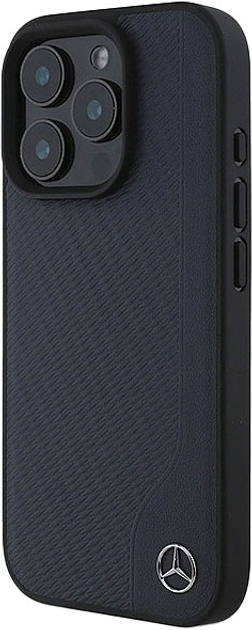 Панель Mercedes-Benz Wood Imitation Leather MagSafe для iPhone 16 PRO MAX Navy (MEHMP16X23RBGVV) - зображення 5