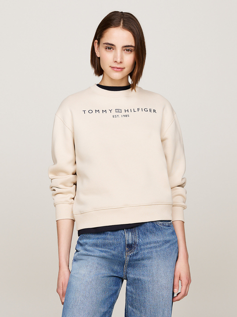 Світшот жіночий Tommy Hilfiger WW0WW39791-ACI L Бежевий (8720637101469) - зображення 1