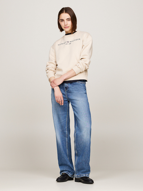 Світшот жіночий Tommy Hilfiger WW0WW39791-ACI L Бежевий (8720637101469) - зображення 3