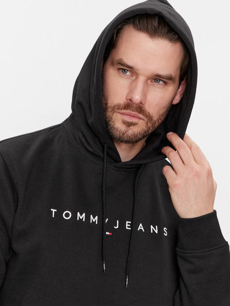 Bluza męska z kapturem kangurka Tommy Jeans DM0DM17985-BDS 2XL Czarna (8720646061983) - obraz 3