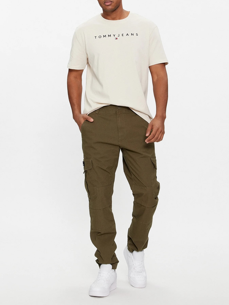 Koszulka męska bawełniana Tommy Jeans DM0DM17993-ACG 2XL Beżowa (8720645963516) - obraz 3