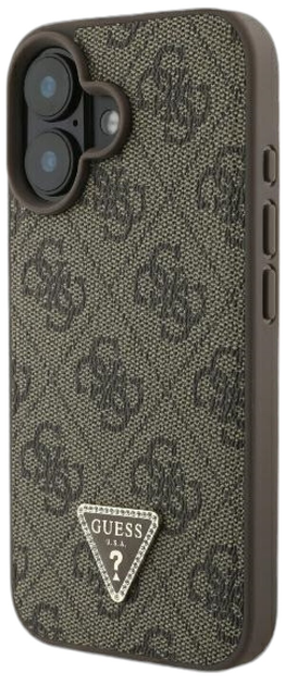 Панель Guess Hardcase Leather Metal Logo Strass Crossbody для Apple iPhone 16 Brown (GUHCP16SP4TDSCPW) - зображення 2