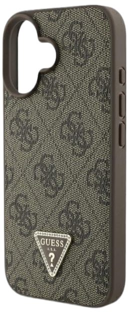 Панель Guess Hardcase Leather Metal Logo Strass Crossbody для Apple iPhone 16 Brown (GUHCP16SP4TDSCPW) - зображення 6