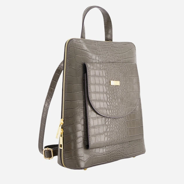 Plecak damski skórzany VENEZIA W062CRGEPLE097 Szary (5906140578964) - obraz 3