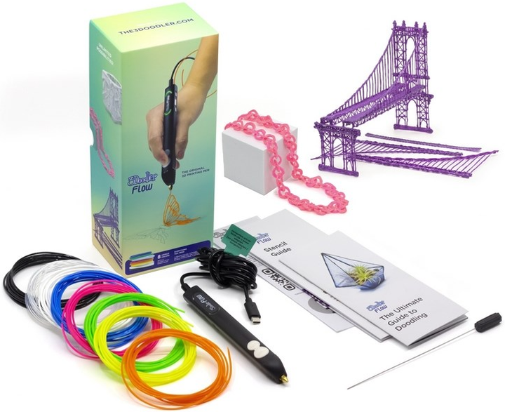 Zestaw długopis 3Doodler do drukowania 3D + 8 różne kolorowych szpul filamentu Flow Essentials 1.75 mm (0817005024432) - obraz 2