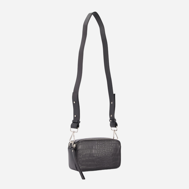 Torebka crossbody damska ze skóry naturalnej VENEZIA W054LEBLTOR097 Czarna (5906140578797) - obraz 2