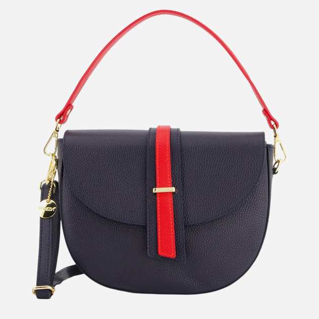 Torebka crossbody damska ze skóry naturalnej VENEZIA D019LENATOR100 Granatowa (5906140580905) - obraz 1