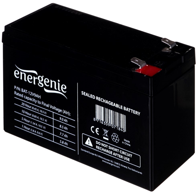 Akumulator EnerGenie 12V 9Ah (BAT-12V9AH) - obraz 2