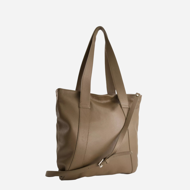 Torba shopper damska ze skóry naturalnej VENEZIA M019LEBRTOR114 Brązowa (5906140582152) - obraz 2