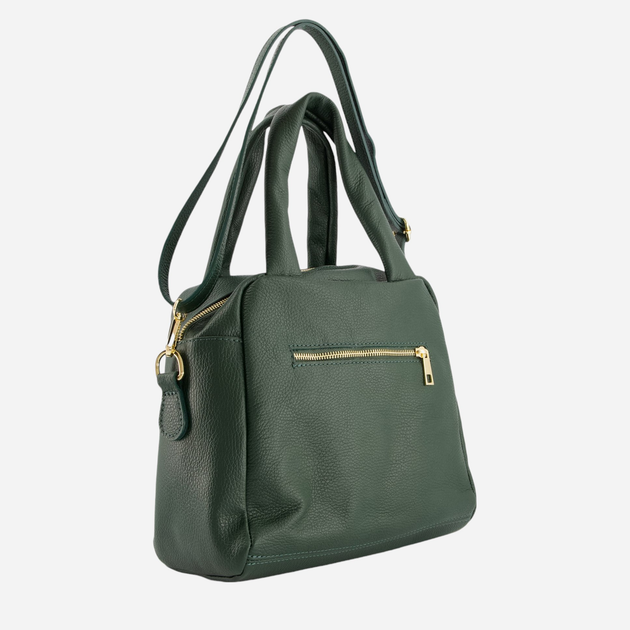 Torba shopper damska ze skóry naturalnej VENEZIA D035LEGRTOR100 Zielona (5906140581186) - obraz 2