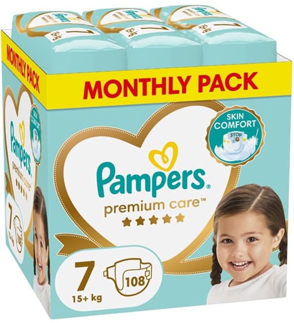 Pieluszki Pampers Premium Care Rozmiar 7 15+ kg 108 szt (8700216423632) - obraz 1