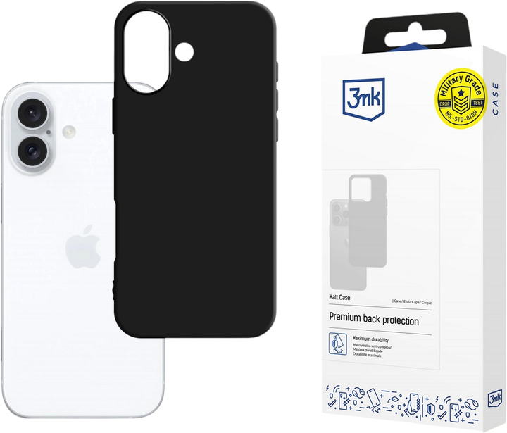 Панель 3MK Matt Case для Apple iPhone 16 Black (5903108579568) - зображення 1