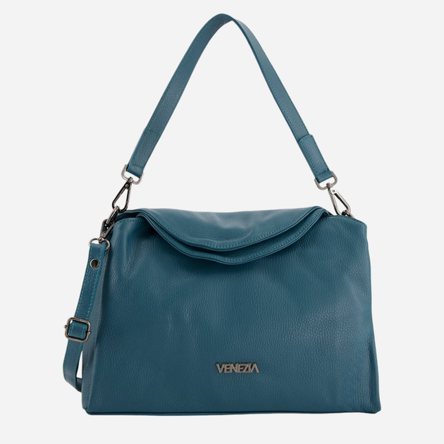 Torba shopper damska ze skóry naturalnej VENEZIA D004LEGRTOR282 Zielona (5906140577394) - obraz 1