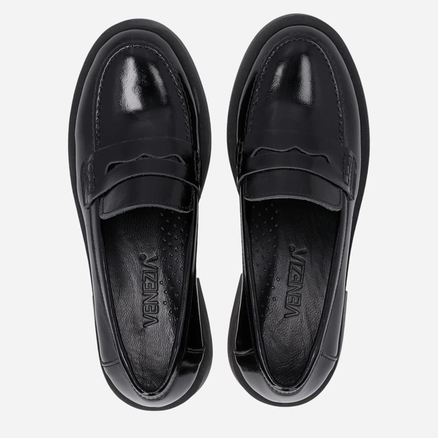 Жіночі лофери зі шкіри VENEZIA B009PABLOBM046 37 24 см Чорні (5906140526507) - зображення 5