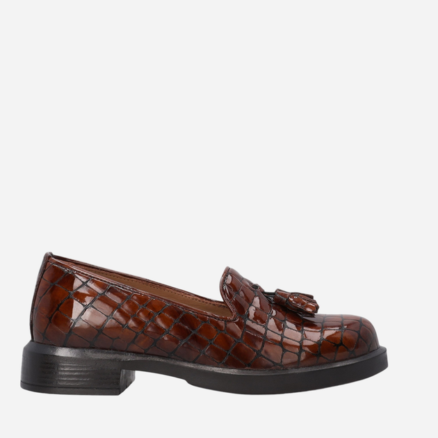 Loafersy damskie lakierowane VENEZIA Y025CRBROBM044 38 24.5 cm Brązowe (5906140619513) - obraz 1