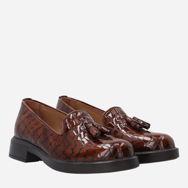 Loafersy damskie lakierowane VENEZIA Y025CRBROBM044 37 24 cm Brązowe (5906140619506) - obraz 2