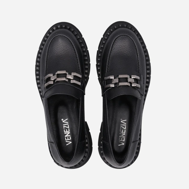 Жіночі лофери зі шкіри VENEZIA R041LEBLOBM047 36 23.5 см Чорні (5906140603949) - зображення 5
