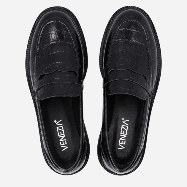 Жіночі лофери зі шкіри VENEZIA L046CRBLOBM034 40 26 см Чорні (5906140534953) - зображення 5