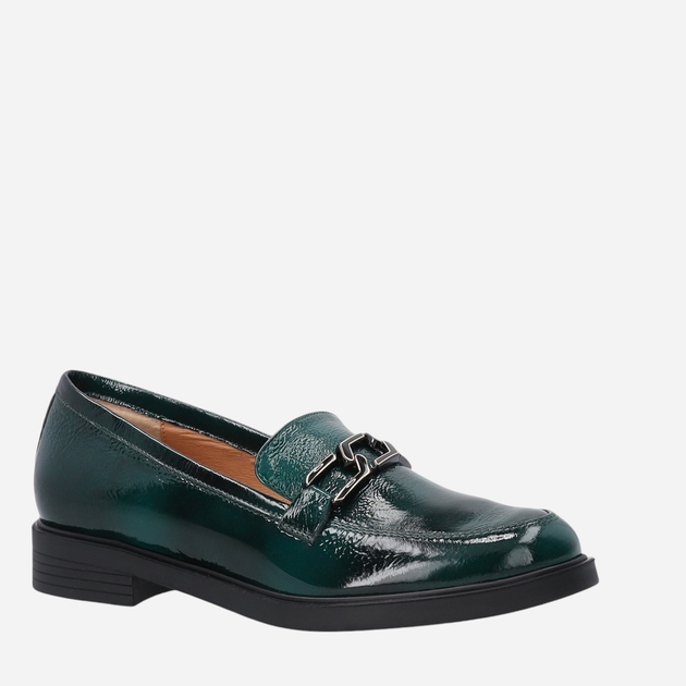 Loafersy damskie lakierowane VENEZIA E011PAGROBM061 38 24.5 cm Ciemnozielone (5906140555941) - obraz 3