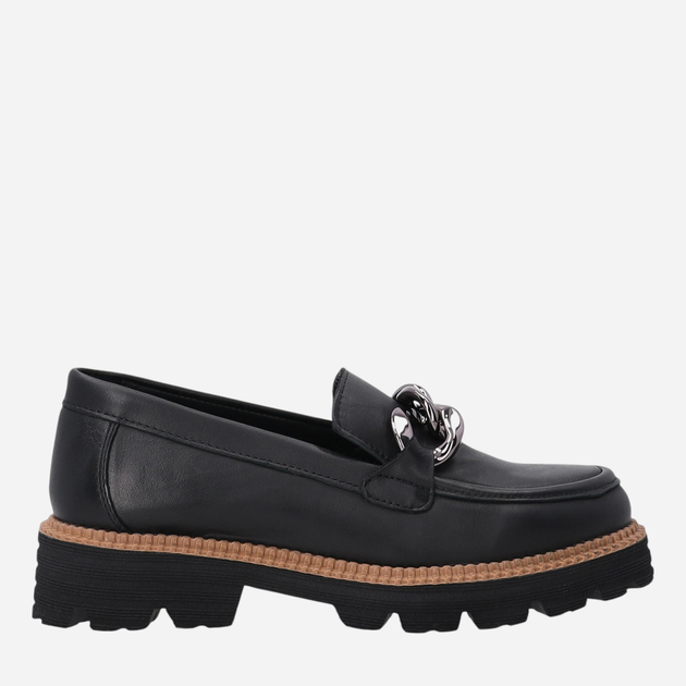 Loafersy damskie skórzane VENEZIA E012LEBLOBM041 38 24.5 cm Czarne (5906140542392) - obraz 1