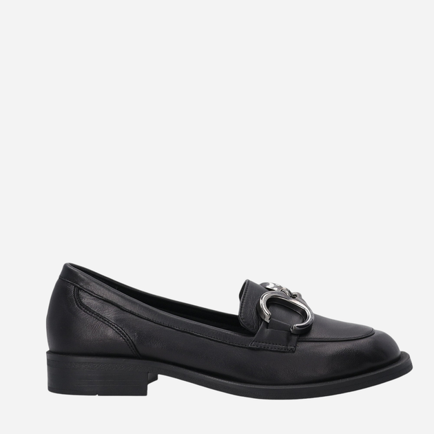 Loafersy damskie skórzane VENEZIA A005LEBLOMB028 40 26 cm Czarne (5906140520550) - obraz 1