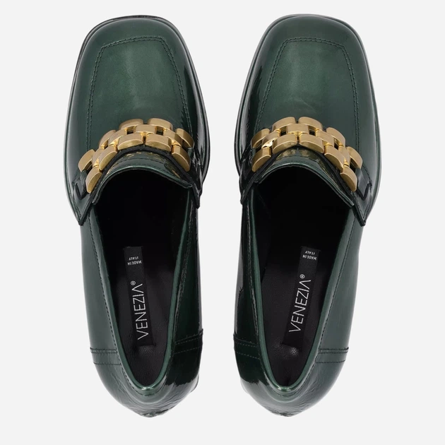 Loafersy damskie lakierowane VENEZIA D002NAGROBM011 39 25 cm Zielone (5906140446416) - obraz 5