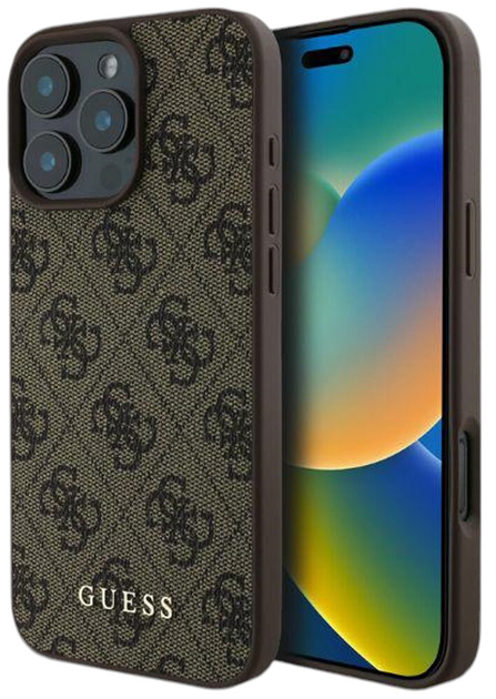 Etui Guess Hardcase 4G Classic do Apple iPhone 16 Pro Max Brown (GUHCP16XG4GFBR) - obraz 1