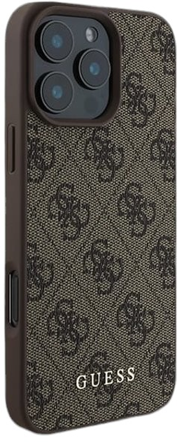 Панель Guess Hardcase 4G Classic для Apple iPhone 16 Pro Max Brown (GUHCP16XG4GFBR) - зображення 4