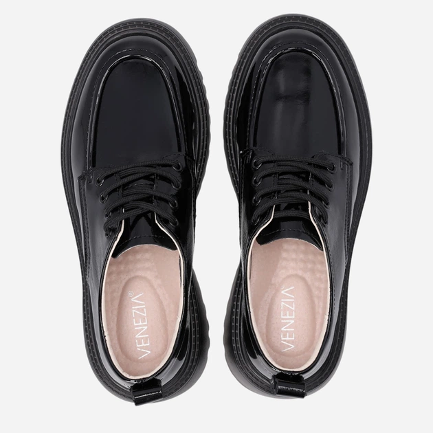 Жіночі дербі зі шкіри VENEZIA H002PABLOBL015 37 24 см Чорні (5906140350348) - зображення 5