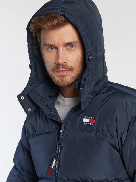 Kurtka zimowa męska pikowana Tommy Jeans DM0DM15445-C87 L Granatowa (8720641135788) - obraz 4