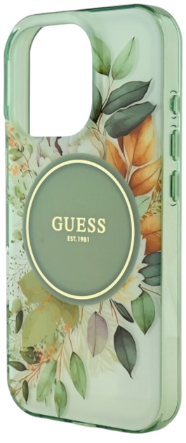 Панель Guess Hardcase IML Flower & Tonal Circle MagSafe для Apple iPhone 16 Pro Green (GUHMP16LHFWBDCEN) - зображення 5